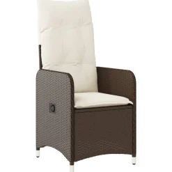 MAISON EXCLUSIVE - Chaise inclinable de jardin avec coussins marron résine tressée