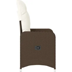MAISON EXCLUSIVE - Chaise inclinable de jardin avec coussins marron résine tressée