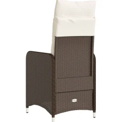 MAISON EXCLUSIVE - Chaise inclinable de jardin avec coussins marron résine tressée