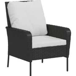 MAISON EXCLUSIVE - Chaise de jardin avec tabouret noir résine tressée