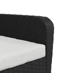 MAISON EXCLUSIVE - Chaise de jardin avec tabouret noir résine tressée