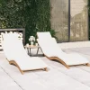 MAISON EXCLUSIVE - Chaises longues lot de 2 avec coussins bois massif de teck