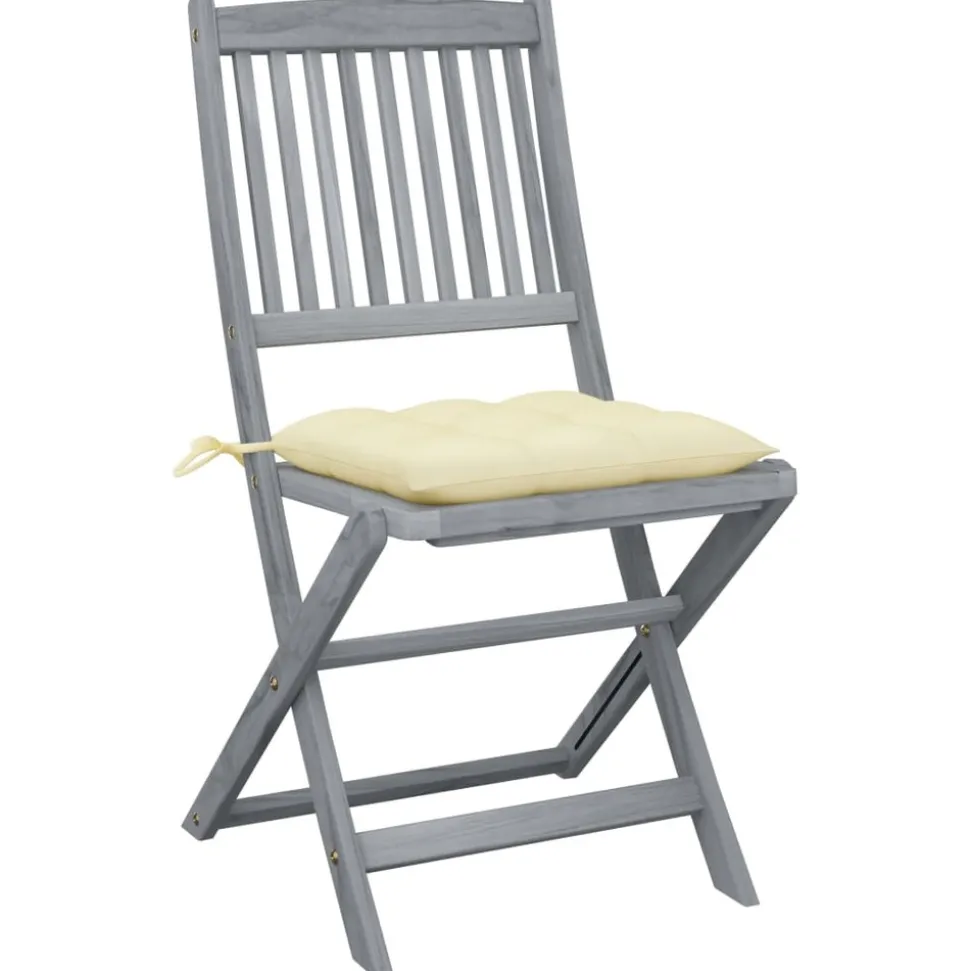 MAISON EXCLUSIVE - Chaises pliables d'extérieur lot de 2 et coussins bois d'acacia