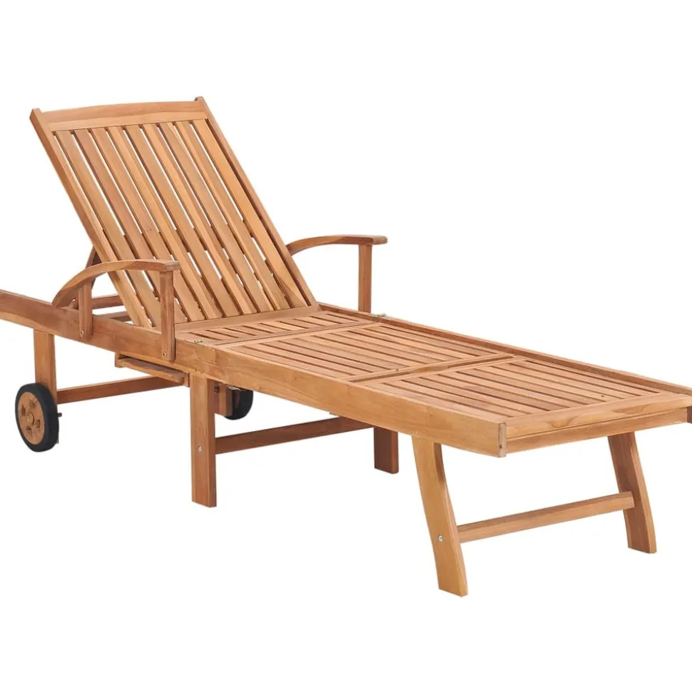 MAISON EXCLUSIVE - Chaises longues lot de 2 avec coussin bleu royal teck solide