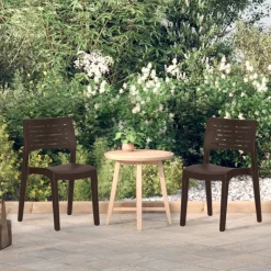 MAISON EXCLUSIVE - Chaises de jardin lot de 2 moka polypropylène