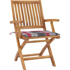 MAISON EXCLUSIVE - Chaises pliables de jardin avec coussins lot de 4 teck solide