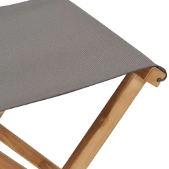 MAISON EXCLUSIVE - Chaises pliables lot de 2 bois teck solide et tissu gris foncé