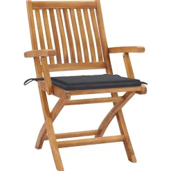 MAISON EXCLUSIVE - Chaises pliables de jardin avec coussins lot de 8 teck solide