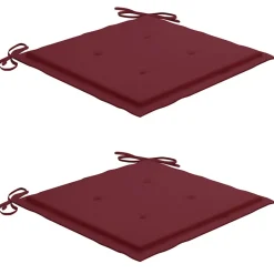 MAISON EXCLUSIVE - Chaises de jardin lot de 2 coussins rouge bordeaux teck massif
