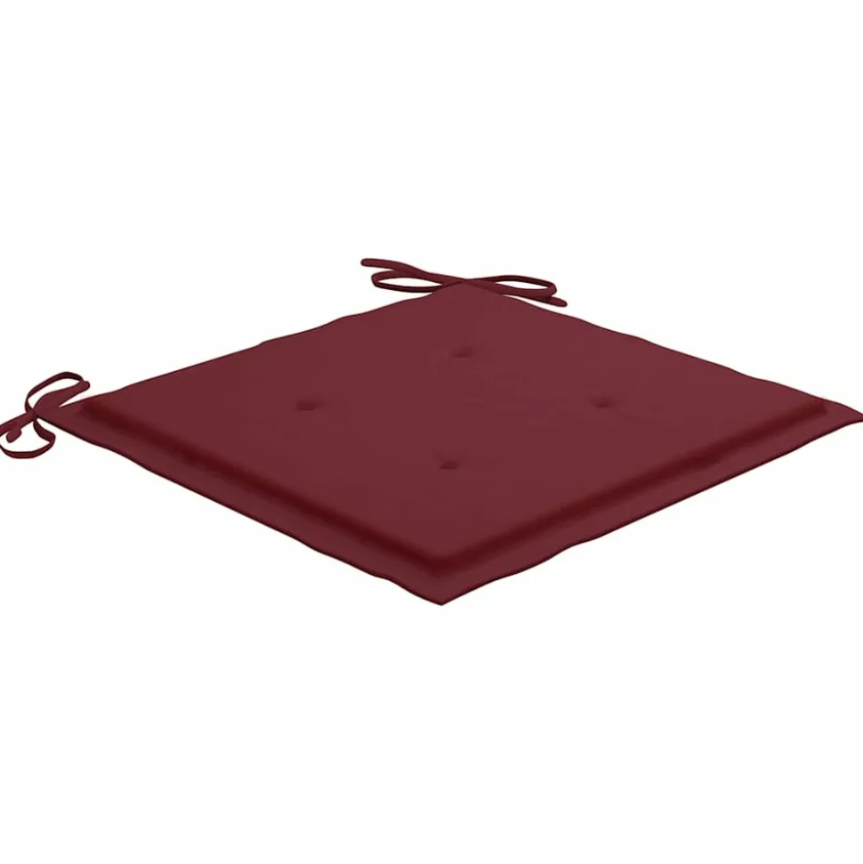 MAISON EXCLUSIVE - Chaises de jardin lot de 2 coussins rouge bordeaux teck massif