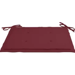 MAISON EXCLUSIVE - Chaises de jardin lot de 2 coussins rouge bordeaux teck massif