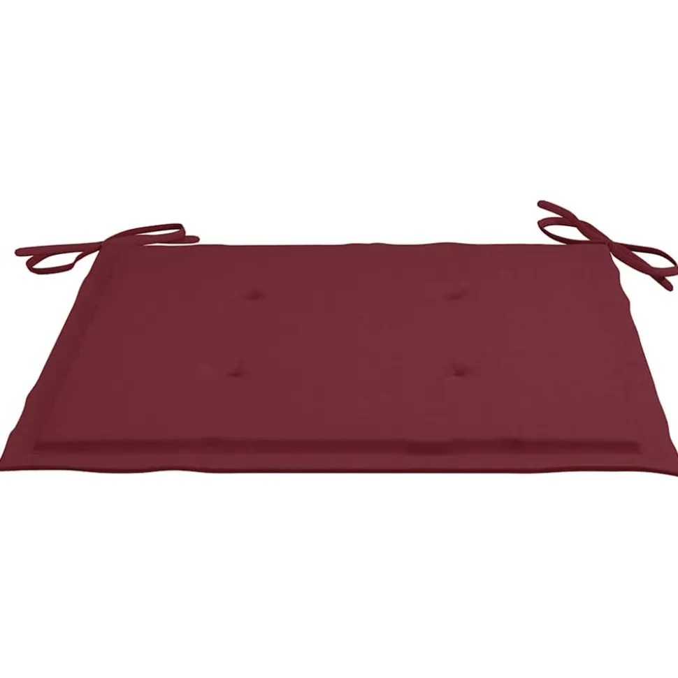 MAISON EXCLUSIVE - Chaises de jardin lot de 2 coussins rouge bordeaux teck massif