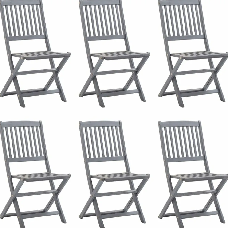 MAISON EXCLUSIVE - Chaises pliables d'extérieur lot de 6 bois d'acacia solide