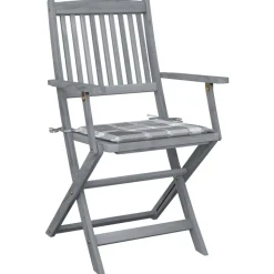 MAISON EXCLUSIVE - Chaises pliables d'extérieur lot de 2 et coussins bois d'acacia