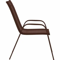 MAISON EXCLUSIVE - Chaises empilables de jardin lot de 4 marron tissu textilène
