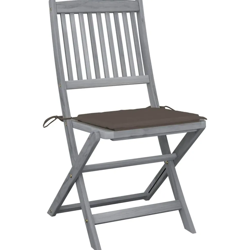 MAISON EXCLUSIVE - Chaises pliables d'extérieur lot de 4 et coussins bois d'acacia