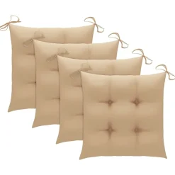 MAISON EXCLUSIVE - Chaises de jardin empilables avec coussins lot de 4 teck solide