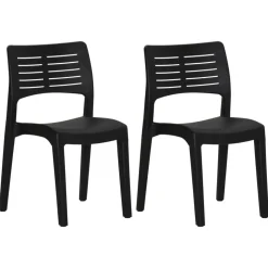 MAISON EXCLUSIVE - Chaises de jardin lot de 2 anthracite polypropylène