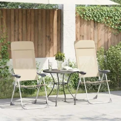 MAISON EXCLUSIVE - Chaises de camping pliables lot de 2 crème aluminium