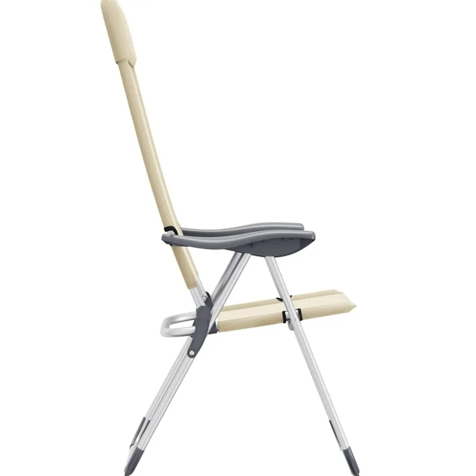 MAISON EXCLUSIVE - Chaises de camping pliables lot de 2 crème aluminium