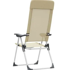 MAISON EXCLUSIVE - Chaises de camping pliables lot de 2 crème aluminium