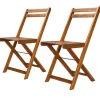 MAISON EXCLUSIVE - Chaises de bistro d'extérieur lot de 2 bois d'acacia solide