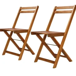MAISON EXCLUSIVE - Chaises de bistro d'extérieur lot de 2 bois d'acacia solide