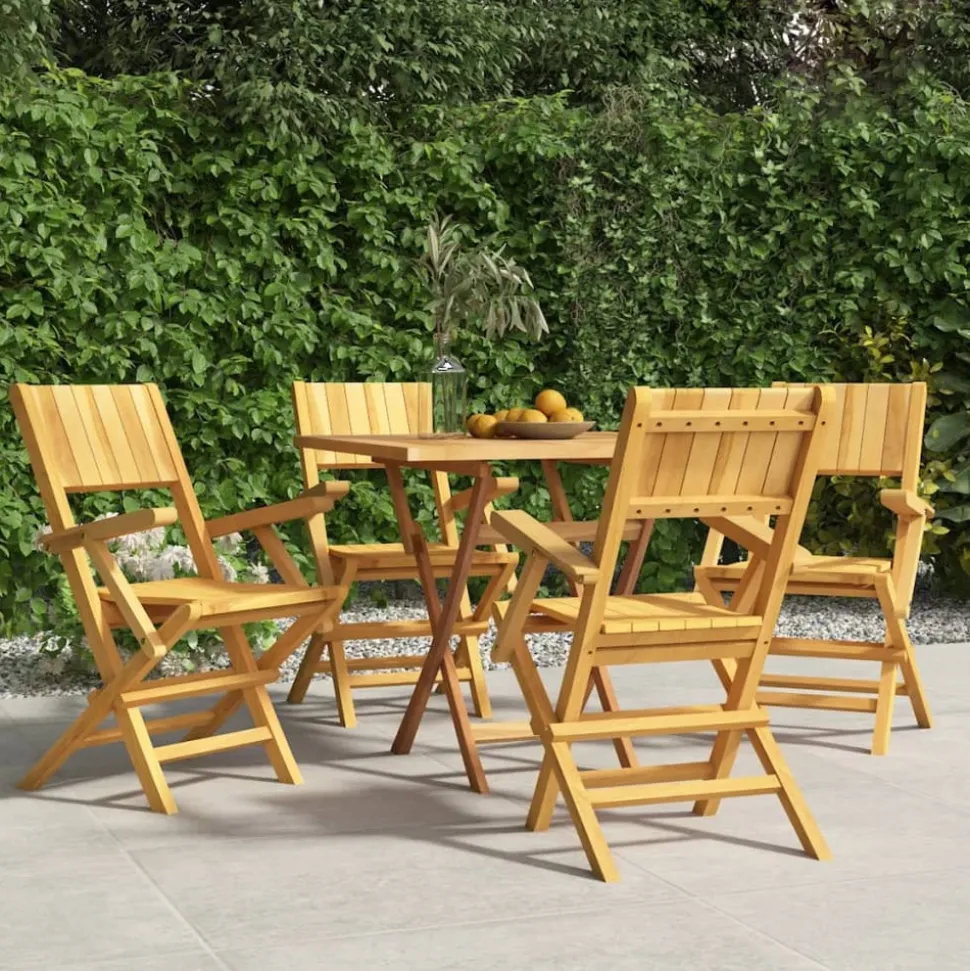 MAISON EXCLUSIVE - Chaises de jardin pliantes lot de 4 55x61x90cm bois massif teck