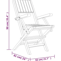MAISON EXCLUSIVE - Chaises de jardin pliantes lot de 4 55x61x90cm bois massif teck