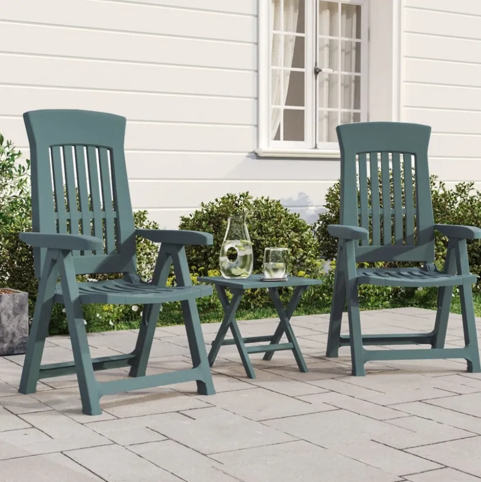 MAISON EXCLUSIVE - Chaises inclinables de jardin lot de 2 vert pp