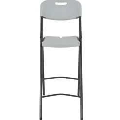 MAISON EXCLUSIVE - Chaises de bar pliables lot de 2 pehd et acier blanc