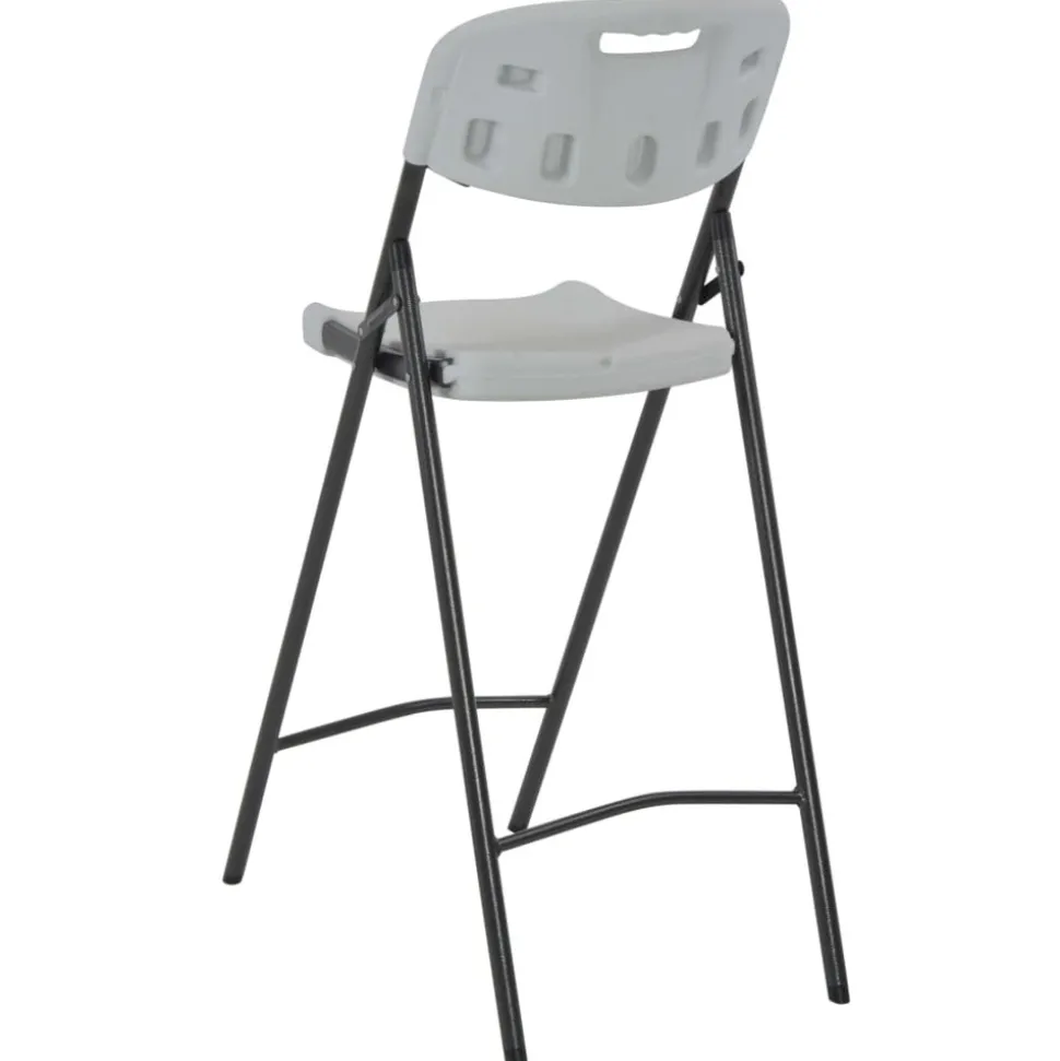 MAISON EXCLUSIVE - Chaises de bar pliables lot de 2 pehd et acier blanc