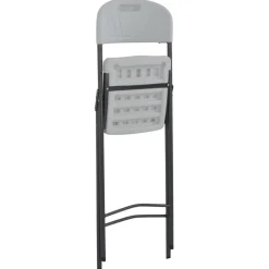 MAISON EXCLUSIVE - Chaises de bar pliables lot de 2 pehd et acier blanc