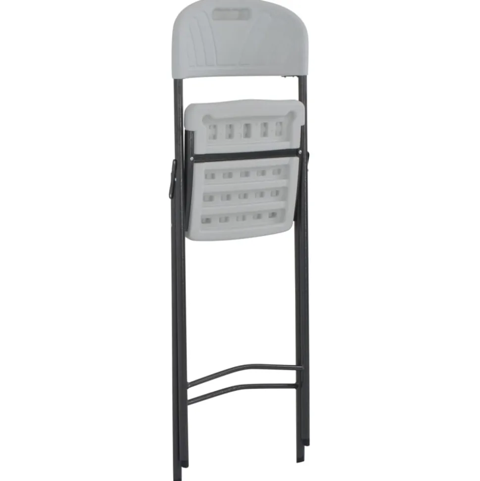 MAISON EXCLUSIVE - Chaises de bar pliables lot de 2 pehd et acier blanc