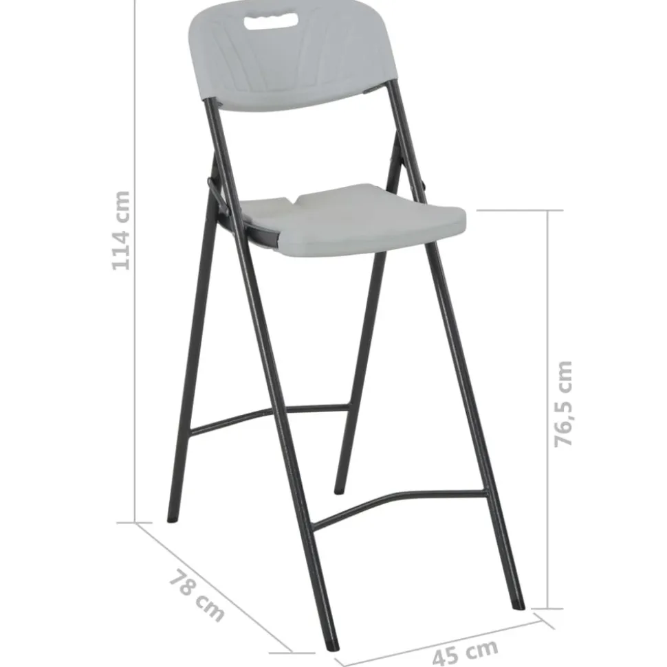 MAISON EXCLUSIVE - Chaises de bar pliables lot de 2 pehd et acier blanc