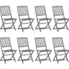 MAISON EXCLUSIVE - Chaises pliables d'extérieur lot de 8 et coussins bois d'acacia