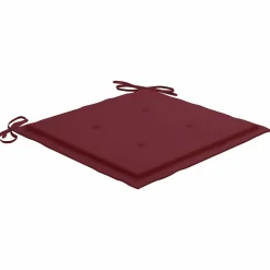 MAISON EXCLUSIVE - Chaises de jardin lot de 2 coussins rouge bordeaux teck massif