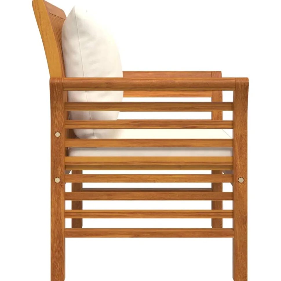 MAISON EXCLUSIVE - Chaises de canapé et coussins blanc crème lot de 2 bois acacia