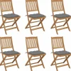 MAISON EXCLUSIVE - Chaises pliables de jardin lot de 6 avec coussins bois d'acacia