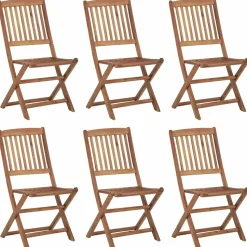 MAISON EXCLUSIVE - Chaises pliables de jardin lot de 6 avec coussins bois d'acacia