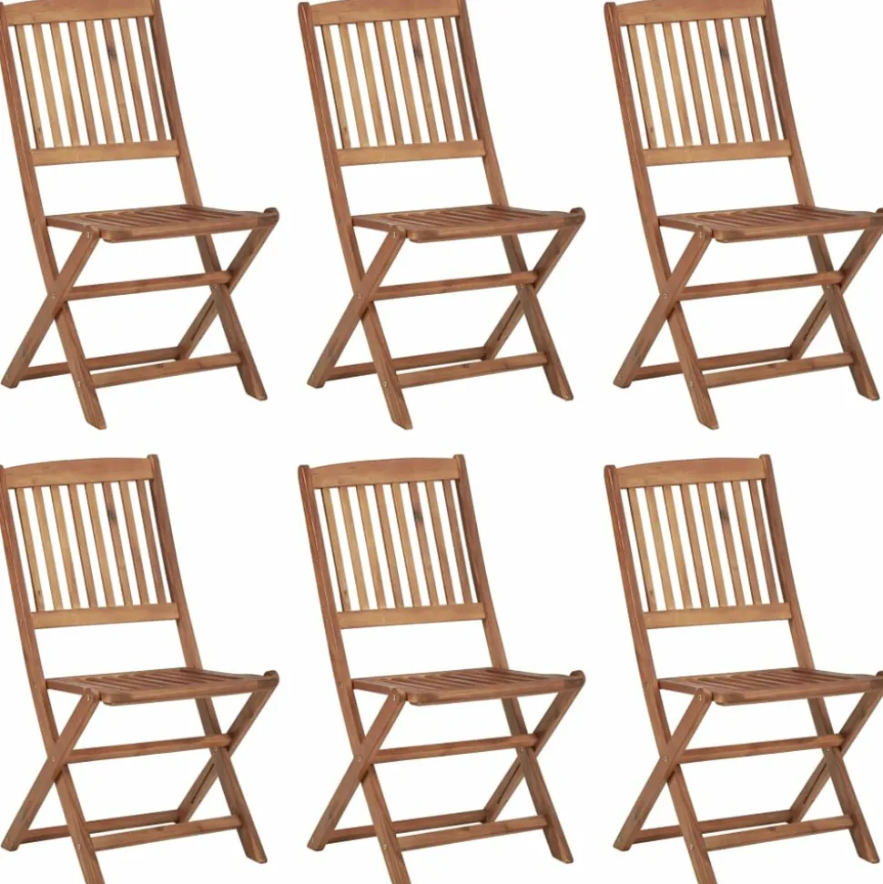 MAISON EXCLUSIVE - Chaises pliables de jardin lot de 6 avec coussins bois d'acacia