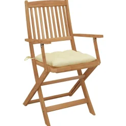 MAISON EXCLUSIVE - Chaises pliables d'extérieur et coussins lot de 8 bois d'acacia