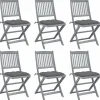 MAISON EXCLUSIVE - Chaises pliables d'extérieur lot de 6 et coussins bois d'acacia