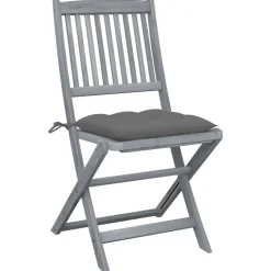 MAISON EXCLUSIVE - Chaises pliables d'extérieur lot de 6 et coussins bois d'acacia