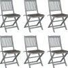 MAISON EXCLUSIVE - Chaises pliables d'extérieur lot de 6 et coussins bois d'acacia