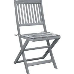 MAISON EXCLUSIVE - Chaises pliables d'extérieur lot de 2 et coussins bois d'acacia