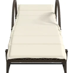 MAISON EXCLUSIVE - Chaises longues lot de 2 avec coussins marron résine tressée