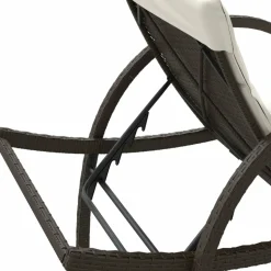 MAISON EXCLUSIVE - Chaises longues lot de 2 avec coussins marron résine tressée