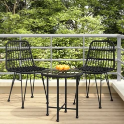 MAISON EXCLUSIVE - Chaises de jardin lot de 2 noir 48x62x84 cm résine tressée