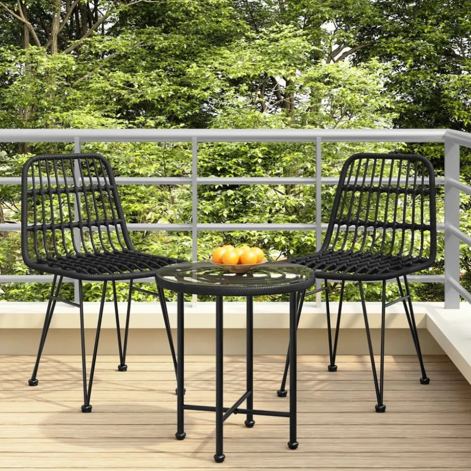 MAISON EXCLUSIVE - Chaises de jardin lot de 2 noir 48x62x84 cm résine tressée